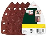 Bosch Accessories Bosch 25tlg. Schleifblatt Set (für Holz, Spachtelmasse, Farben und Lacken, Körnung 40/80/120/180, 11 Löcher, 102 x 62.93 mm, Klett, Zubehör Multischleifer)