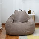 Odot Sitzsack, 3D Einfarbiger Druck Sitzsack Bezug, Sitzsack Bezug Ohne Füllung, Komfortabler Abnehmbarer Bean Bag, Outdoor Sitzsack für Indoor Outdoor Living Room Decor (M,braun)