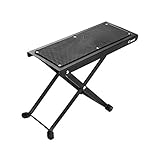 Adam Hall Stands SGS 017 - Gitarrenfußbank, mit rutschfester Gummiauflage, 4 Rastschritte, Metall, schwarz