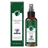 Fußspray für Füße, Lavendelduft, Antihaft-Schuhreufterfrischer, duftendes Fußspray, ideal für den täglichen Gebrauch, Workout, Zuhause, Fitnessstudio, Sport, Reisen, 2,7 x 2,7 x 10,2 cm