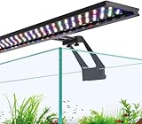 hygger Clip On Vollspektrum Aquarium LED Beleuchtung,18W Aquarium Beleuchtung Tag-Nacht Dual Timer, Sunrise-Day-Sunset-Moon Aquarium Licht, Einstellbare Timer mit 9 Farben für Bepflanzte Aquarien