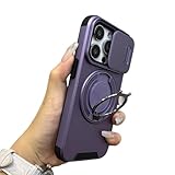 SKFGNX Robuste, robuste Schutzhülle mit magnetischer Halterung für iPhone 16 15 14 13 12 11 Pro Max Plus, Schutzabdeckung für die Schiebekamera (für iPhone 11/Lila)