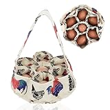 Mini Eiersammelkorb Mit 7 Beuteln, Eier Sammelkorb, Strapazierfähige Segeltuch Eierkörbe Für Frische Eier, Tragbare Eier-Sammelkorb Für Hausfrau Hühnereier Familiengarten Bauernhöfe Korb