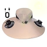 Solar angetriebener Fanhut - 2025 Außenrand -Sonnenhüte mit 2 Fans | Herren Baseballkappe mit Solarfan | Atmungsaktivem UV -Schutz Strandhut mit kühlem Ventilator, Solarantrieb/USB -Ladefanhut für Cam