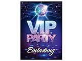 Minkocards 12 Einladungskarten zum Geburtstag Hochzeit Jubiläum Kindergeburtstag VIP Disco Jungen Mädchen Jungendliche Erwachsene Einladung
