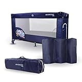 Mobiclinic®, Reisebett, Tragetasche, 2 in 1, Ultrakompakt faltbar, Herausnehmbare matratze, Mofli, Bis zu 15kg, Atmungsaktives gewebe, Seiteneingang mit reißverschluss, Baby laufstall (dunkelblau)