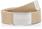 JACK&JONES Herren JACSOLID Woven Belt Gürtel, Crockery, 90