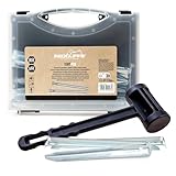 Premium Campinghammer & 20 Camping Zeltheringe im Set, Robuster leichter, zuverlässiger Hammer für Zeltaufbau und Outdoor-Einsatz, Ideales Camping Zubehör für Campingliebhaber und Outdoor-Enthusiasten