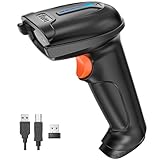 Tera Barcode Scanner 1D 2D QR Wireless Kabellos 2,4 GHz + Wired USB 2,0 Kabelgebunden Handscanner Barcodelesegerät 5 Mil Auflösung 100m Reichweite, Bildschirm-Scannen Unterstützt, D5100