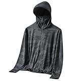 FASLOLSDP UV Schutz Kapuzenpullover Herren | Sonnenschutz Hoodie UPF50+ für Sport | Langarm Atmungsaktiv Rash Guard | Outdoor Bekleidung Wandern Trekking Angeltour Wassersport
