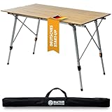 NATURBUMMLER ® Campingtisch klappbar [höhenverstellbar inkl Anti-Rost Schutz] federleicht in Gr. M & XL verfügbar - Klapptisch Campingtisch faltbar Camping Table Angeltisch Camping Beistelltisch (XL)