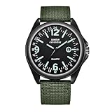 Uhren Herren Uhr Herren Handgelenk Luxusuhr Sport Quarz Dial Black Datum Herrenuhr Armbanduhren Für Vintage Retro (Green-A, One Size)