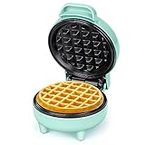 SNAILAR Mini Waffeleisen Belgische Waffel Maschine Kleines Waffeleisen Klassische, für Kindergeburtstage, Familienfeiern, Ostern oder Weihnachten, Niedlich kompaktes Design, 550 Watt, Grün