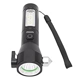 POENVFPO Wiederaufladbare Taschenlampe, Tragbare LED-Taschenlampe aus Aluminiumlegierung mit 2000-mAh-Akku und COB-Seitenlicht für Taktische Notfallarbeiten Beim Camping