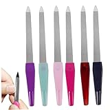 6PCS -Nagelfeile, 6 Farbdelaststahl -Fingernageldateien mit Plastikgriff, 6 -Zoll -Nageldateien für natürliche Nägel, doppelseitig für Maniküre, Pediküre, Metalldatei, für Natu