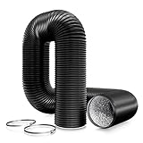 Aygrochy 150mm PVC Abluftschlauch, 3 Meters Lüftungsschlauch mit 2 Schlauchschelle Edelstahl für Mobile Klimaanlage, Trockner, Abluftventilator, Abzugshaube, Belüftungssystem