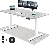 JUMMICO Höhenverstellbarer Schreibtisch mit Kabelloser Ladestation und Euro-Steckdose mit USB, Schreibtisch Höhenverstellbar Elektrisch Stehtisch, Standing Desk (Grau 160x80cm)