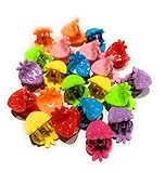 Mini-Haarklammern, Erdbeer-Schmetterling, mehrfarbig, 20 Stück