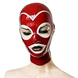 AGYF SM Bondage Maske handgefertigte Latex Vollmaske mit Atemlöchern extrem für Sklave Fetisch perfekt für Paar Sex Dunkelspiel Cosplay Maskerade Partys und Sexspielzeug,L