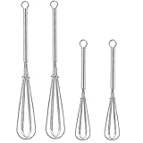 4 Stück Schneebesen Set, 12,7/17,8cm Edelstahl Rührbesen Metall Kugelschneebesen Klein Ballonschneebesen Mit Griff Quirl Küche Whisk Mixer Rührblitz Für Mischen Schlagen