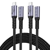USB C Verlängerungskabel 2m (2 Packungen / 240W / 40Gbps / 8K), Typ C-Verlängerungskabel Schnellladekabel, 60Hz Videobildschirm, kompatibel mit iPhone 16 / PSVR2 / MacBook / iPad / Magsafe Charge / Hu