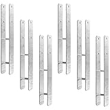 6 x Heunert H-Pfostenträger H-Anker Pfostenanker Set 6 Stück 91, 101, 121 oder 141 verzinkt mit CE Zeichen extra stark (6 Stück 91 x 600 x 6 mm)