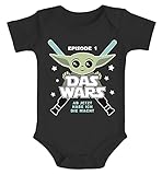 MoonWorks® Baby Body mit Spruch lustig Episode 1 Das Wars Jetzt Habe ich die Macht Yoda Parodie Jungen & Mädchen schwarz 3-6 Monate