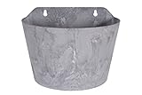 Artstone Pflanzgefäß Wandtopf Claire, frostbeständig und leichtgewichtig, Grau, 24x16x18cm