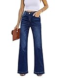 Roskiky Jeans Damen High Waist Jeans Damen Bootcut Jeans Damen Stretch Mom Jeans Damen Flared Jeans Für Damen Stoffhose Damen Dunkelblaue Stretch Jeans Damen Tiefblau XL
