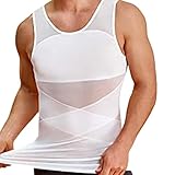 Dottduya Kompressions-Tanktop für Herren, Kompressionsshirt für Herren, Herren-Unterhemden mit Netzweste, Herren-Kompressions-Mesh-Tanktop für tägliche Fitness, Partys, Dates, Strände