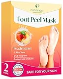 Plantifique Fußmaske - Hornhaut Socken - 2 Paar Pfirsich Fussmaske Hornhautentferner Socken - Hornhaut entfernen fuß - Foot Peel Mask Fußpeeling - Fußpflege Geschenke