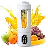Tragbarer Mixer Smoothie Maker, 530ml Mini Smoothie Mixer To Go Standmixer Klein mit 12 Rostfreien Klingen Kleiner Entsafter USB Aufladbarer Shaker Elektrisch Personal Blender für Küche Reise (C)