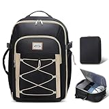 Sydioor 30L-40L Erweiterbar Handgepäck Rucksack, passend für 17,3' Laptops, Reiserucksack Flugzeug Handgepäck, für Business, Reisen und Tourismus, Schwarz