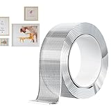 Doppelseitiges Nano-Klebeband, doppelseitig, transparent, doppelseitig, vielseitig einsetzbar, transparente Griffe, robustes und strapazierfähiges Klebeband für Teppichbilderrahmen