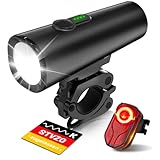 SFGSUP LED Fahrradlicht Set, StVZO Zugelassen Fahrrad Lichter Vorne & Fahrrad Rücklicht, Fahrradbeleuchtung Set USB Aufladbar, IPX5 Wasserdicht Fahrradlampe