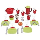 Ecoiffier - 32tlg. Spielgeschirr für Kinder - ideales Zubehör für Kinderküche, inkl. Teller, Besteck, Becher, für Jungen und Mädchen ab 18 Monaten, 2603, Mehrfarbig