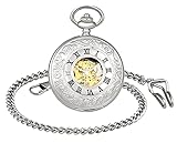 SUPBRO Damen Herren Taschenuhr Analog Mechanische Kettenuhr Uhr Pocket Watch mit Halskette Pullover Kette Unisex