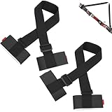 2 Pack Ski Carrier Strap, Verstellbare Schulter Carrier Lash Griff Riemen mit Gepolstertem Klettverschluss für einfaches Tragen von Ski und Stöcken, Langlebig und Komfortabel, Schwarz, 65-115 cm
