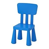 IKEA Kinderstuhl'MAMMUT' Kindermöbel Stuhl in kräftigem BLAU aus unbedenklichem Kunststoff - BxTxH: 39x36xx67cm