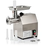 Zelsius Profi Edelstahl Fleischwolf elektrisch | 250W - 75kg/h | Faschiermaschine aus Edelstahl, Wurstmaschine in Gastro Qualität | Fleischmaschine mit Wurstfüller, Sausage Maker