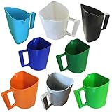 NETPROSHOP Messbecher Futterschaufel mit Skala Ausgießer Henkel 2 Liter, Farbe:Schwarz