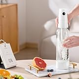 Lawnoval Tragbarer Sodawasserbereiter, 1000 ml, kohlensäurehaltige Getränke mit Einhandbedienung, Doppeldeckel-Aufbewahrung, für Zuhause oder auf Reisen