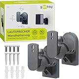 Goobay Wandlautsprecherhalterung – Universalhalterung für Lautsprecher (3,5 kg) – 20° Neigungs- & 70° Schwenkverstellung – sichere und einfache Installation – werkzeuglose Ausrichtung –Schwarz 49393