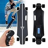 Sushangmao Elektrisches Skateboard/Elektrisches Longboard Mit 4 Gang Fernbedienung - 700 W Antrieb, 35 Km/H Geschwindigkeit, 7-Lagiges Ahornholz, Stabilität, Max 150 Kg 22km
