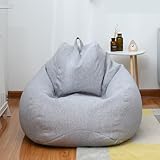 Odot Sitzsack, 3D Einfarbiger Druck Sitzsack Bezug, Sitzsack Bezug Ohne Füllung, Komfortabler Abnehmbarer Bean Bag, Outdoor Sitzsack für Indoor Outdoor Living Room Decor (M,Sternenhimmel grau)