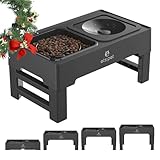 ELS PET Erhöhter Hundenapf: 2-in-1 Auslaufsicher Faltbarer Wassernapf & Langsamfutternapf mit 4 Höhenverstellbarer Napfständer für Große Mittelgroße Kleine Hunde & Haustiere zu Hause