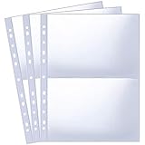 30 Pack 120 Taschen A4 Foto Hüllen für A4 2/3/4 Ringbuch, Transparente Postkartenhüllen, 2 Fächer, Doppelseitiger 2 Taschen Foto Seitenschutz,Top Loading Fotoalbum Nachfüllseiten Foto A5(219x152 mm)