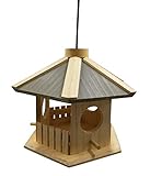 Dehner Natura Premium Wildvogel Futterhaus Dakota, Futterstation für Wildvögel, Vogelhaus wetterfest/hängend, inkl. Aufhängevorrichtung, ca. 30 x 26 x 22 cm, aus FSC-zertifiziertem Kiefernholz