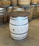 Weinfass Stehtisch 'Seasons' mit HPL-Platte | Wetterfest (Shabby White)