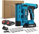 Akku Nagler Nagelpistole und Tacker, 18GA 21V Elektrische Nagelpistole mit 2×1,5Ah Akku und Ladegerät,1000 Nägel und 1000 Heftklammern enthalten, Einstellbare Tiefe für Heimwerker und Holzarbeiten